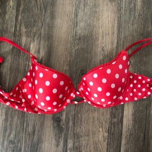 34C Victoria's Secret Red Polka Dot Bra!